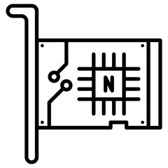Network Interface Card Icon of Computer and Hardware iconset.
