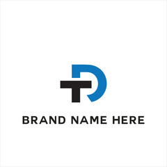 Fototapeta premium TD logo. T D design. White TD letter. TD, T D letter logo design. Initial letter TD linked circle uppercase monogram logo. T D letter logo vector design.