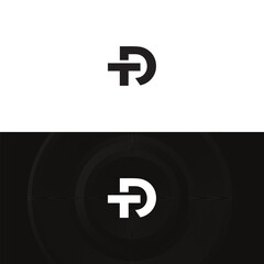 TD logo. T D design. White TD letter. TD, T D letter logo design. Initial letter TD linked circle uppercase monogram logo. T D letter logo vector design.