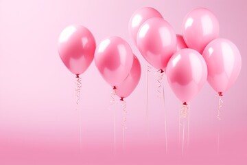 Pink balloons on a pink background, the concept of a holiday, party, opening ceremonies