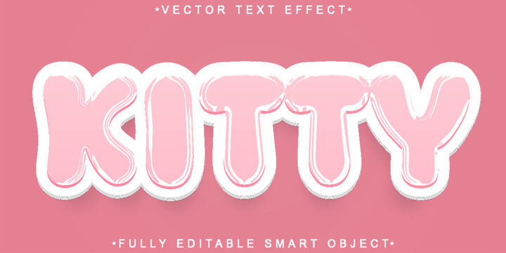 Soft Pink Kitty Vector Fully Editable Smart Object Text Effect