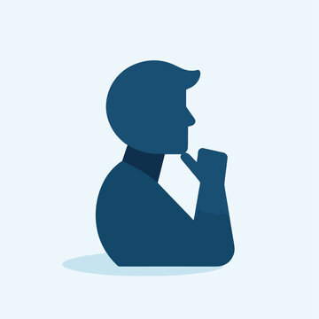 illustration of a person in a thinking pose. flat design