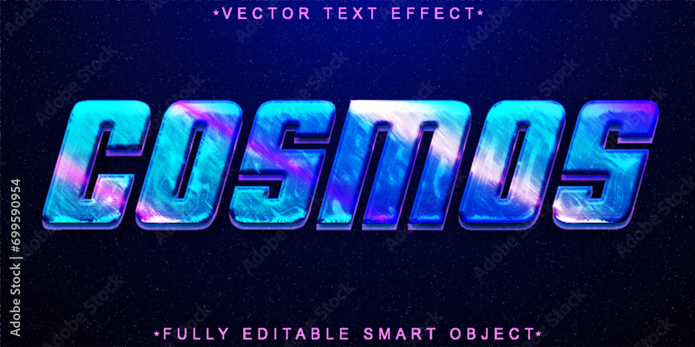 Poster space cosmos vector fully editable smart object text effect