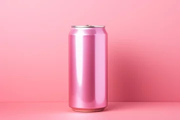 Foto op Aluminium Pink aluminum soda can on pink background. Minimalistic design. © Obsidian