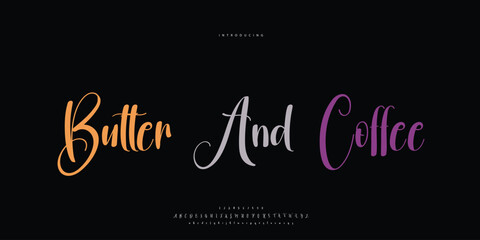Abstract Fashion font alphabet. Minimal modern urban fonts for logo, brand etc. Typography Calligraphy typeface uppercase lowercase and number. vector illustration
