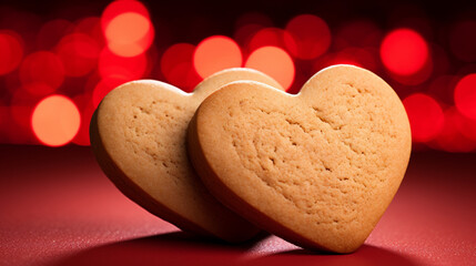 Obraz premium heart shaped cookies HD 8K wallpaper Stock Photographic Image 