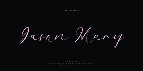 Abstract Fashion font alphabet. Minimal modern urban fonts for logo, brand etc. Typography Calligraphy typeface uppercase lowercase and number. vector illustration
