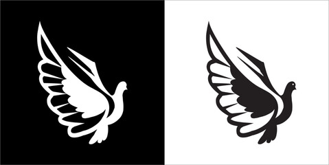 Illustration vector graphics of flying bird icon