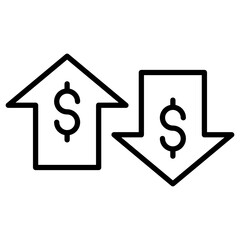 Increase and Decrease in Rate Icon of Business & Economy iconset.