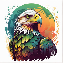 Fototapeta premium Green and Blue Eagle