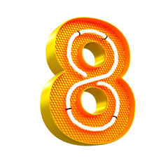 3d rendering of golden 8 Number for your unique selling poster banner ads Party or birthday design