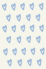 Cream background with blue hearts