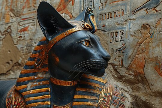 Bastet the the celestial lioness ancient egypt hieroglyphic