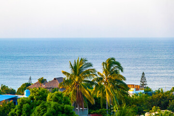 Beautiful city seascape landscape natural panorama view Puerto Escondido Mexico.