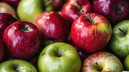 A Variety of Red and Green Apples
