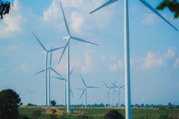 Windmills for electric power production.
