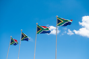 South African flags seen on pole