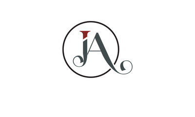 AJ, JA , A , J , Abstract Letters Logo Monogram