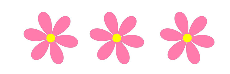 pink flowers with a yellow center on a white background
