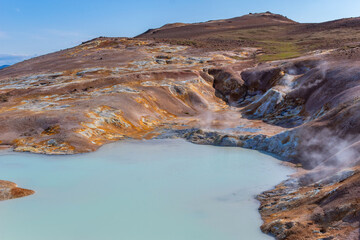 Fototapeta na wymiar Landscape in the geothermal valley Leirhnjukur