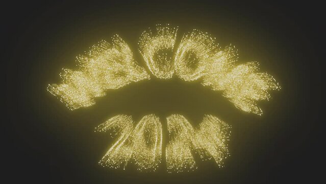 Happy new year Welcome 2024 with golden shiny effect