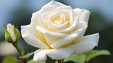 The purity and elegance of white rose flowers. Generative Ai