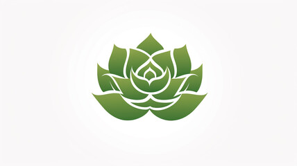 Obraz premium outline logo of green plant on white background