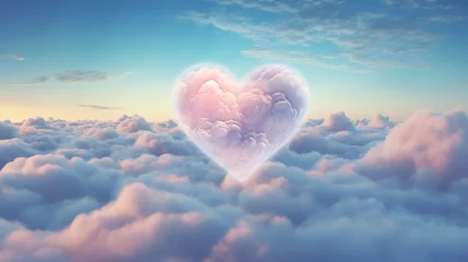 Poster heart-shaped cloud in the sky. - love concept . © sema_srinouljan