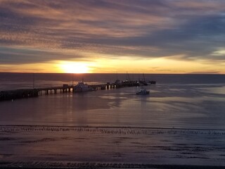 Naklejka premium sunset on the beach in Puerto Madryn, Argentina