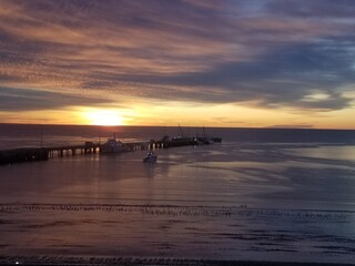 Naklejka premium sunset on the beach in Puerto Madryn, Argentina