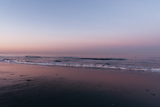Sunrise on Santa Monica beach