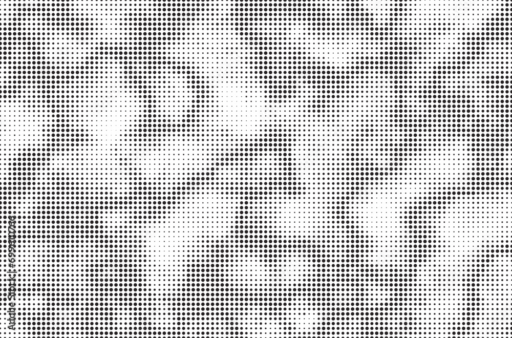Poster Black and white halftone triangles pattern. Abstract geometric gradient background. Vector illustration.