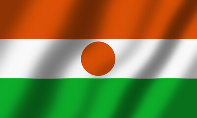 Powiewająca Flaga Nigru - obrazy, fototapety, plakaty