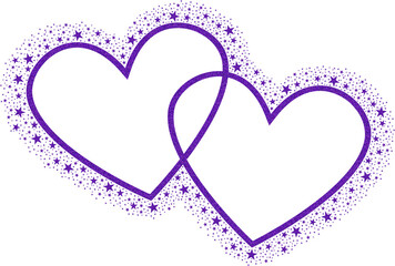 Purple Love with Purple Sparkling glitter Stars 13