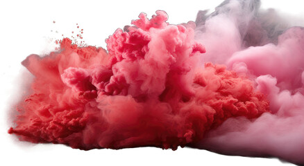 A pink cloud of powder on transparent  background PNG