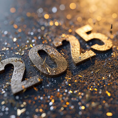 2025 3D text background. New year concept, ai technology
