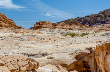Fototapeta na wymiar rocky mountains in the desert in Egypt