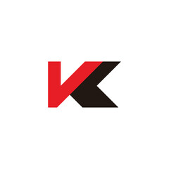 letter vk simple shadow logo vector