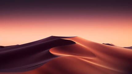 Fototapeta na wymiar Surreal desert dunes at sunset, warm tones and shadows