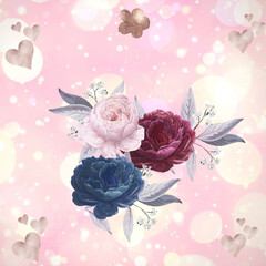 Valentine Day - Rose Pastel Color Background