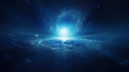 Blue light in space,PPT background