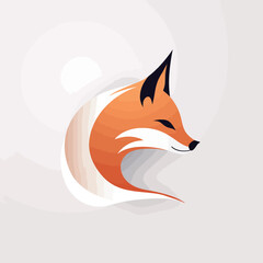 Vector image of a fox head on a white background. Design element.