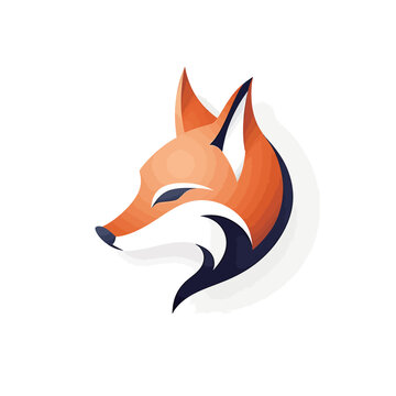 Vector image of a fox head on a white background. Design element.