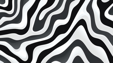 Abstract black and white zebra crossing pattern with irregular composition. Zebra print abstract background