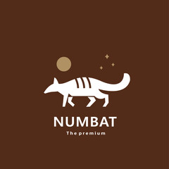 animal numbat natural logo vector icon silhouette retro hipster