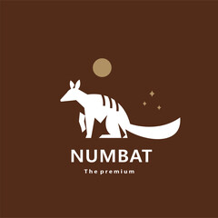 animal numbat natural logo vector icon silhouette retro hipster