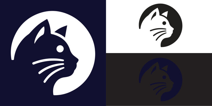 The cat silhouette logo is suitable for logos for veterinary clinics, animal care homes