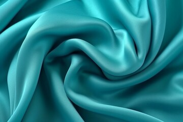 Background with textured turquoise rayon fabrics. Generative AI