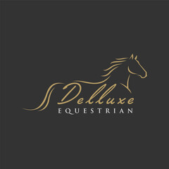 Luxury Elegant Modern Simple and Clean Horse Logo