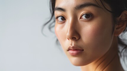 Fototapeta premium Portrait of beautiful Japanese women, spa, skin care concept